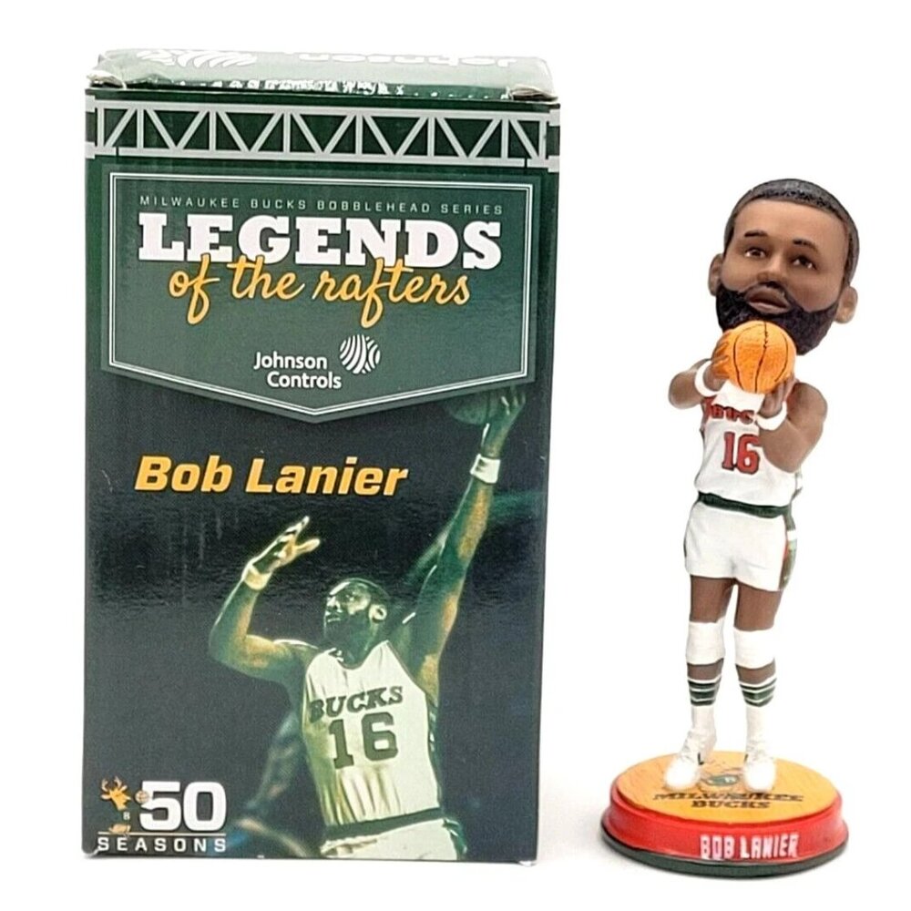 Bob Lanier Bobblehead Milwaukee Bucks Legends Rafters NBA Collectible